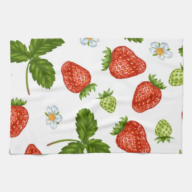 Strawberry pattern tea towel (Horizontal)