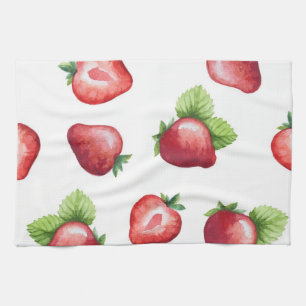 Strawberry pattern tea towel