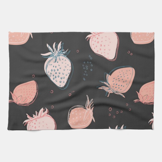 Strawberry pattern tea towel (Horizontal)