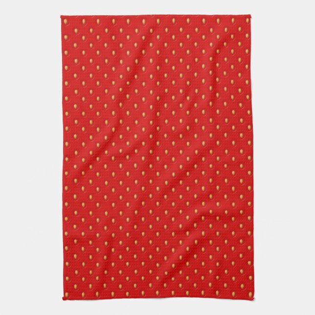 Strawberry Pattern Tea Towel (Vertical)