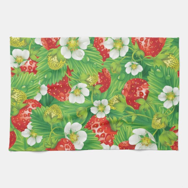 Strawberry pattern tea towel (Horizontal)