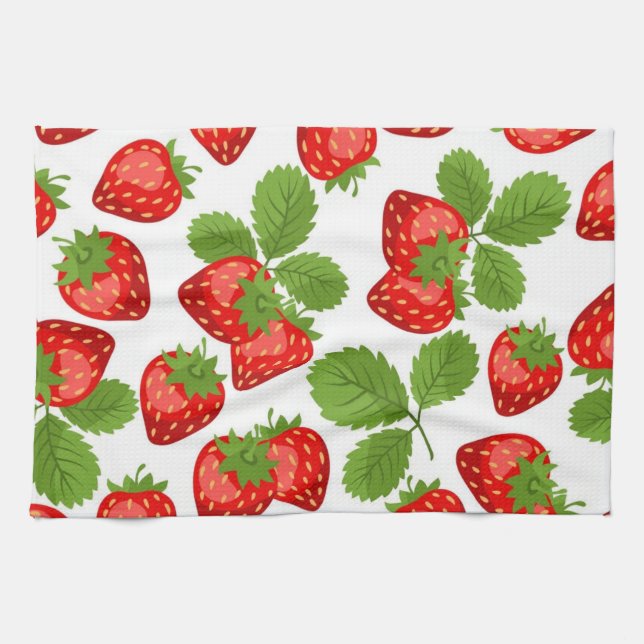 Strawberry pattern tea towel (Horizontal)