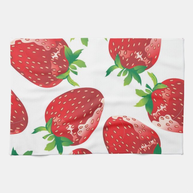 Strawberry pattern tea towel (Horizontal)