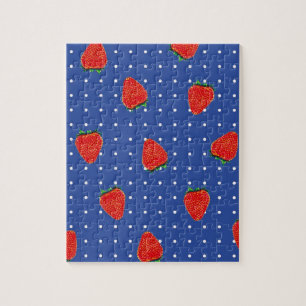 strawberry pattern with dots jigsaw puzzle