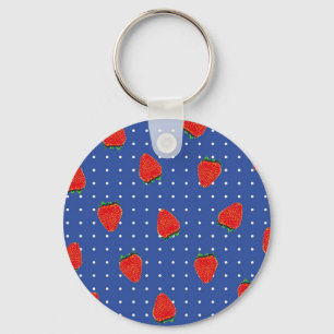 strawberry pattern with dots key ring