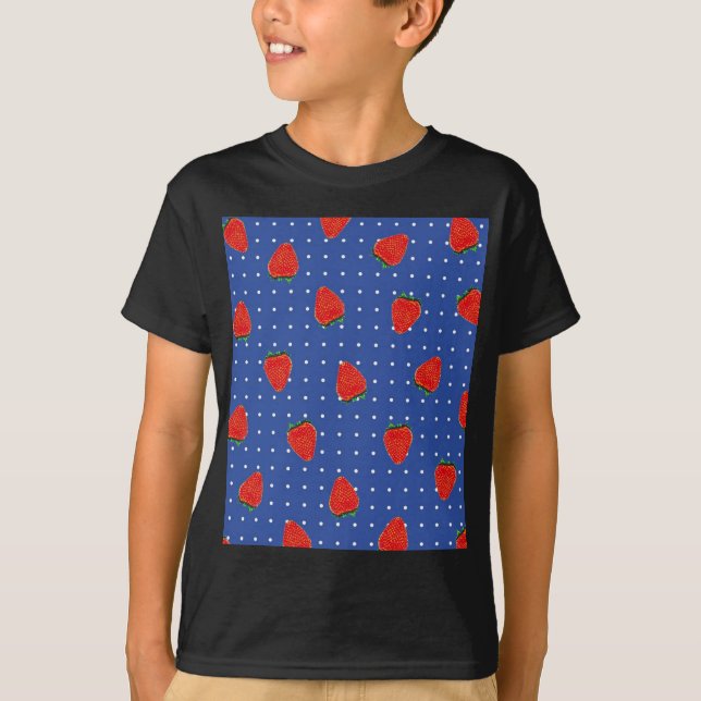 strawberry pattern with dots T-Shirt (Front)