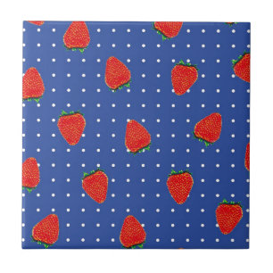 strawberry pattern with dots tile