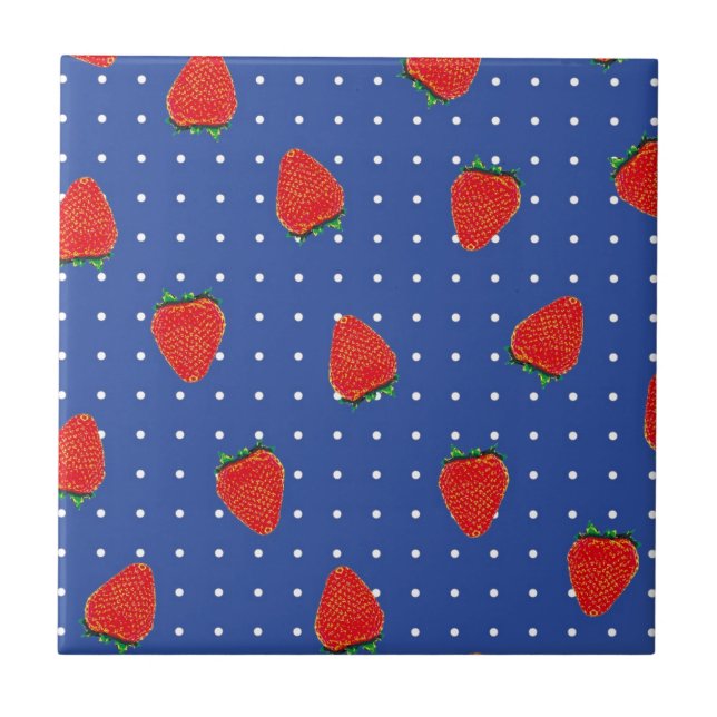 strawberry pattern with dots tile (Front)