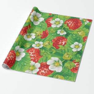 Strawberry pattern wrapping paper
