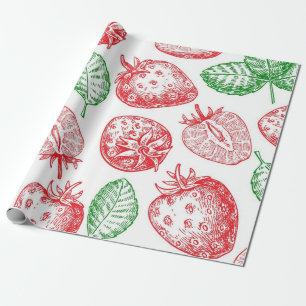 Strawberry pattern wrapping paper