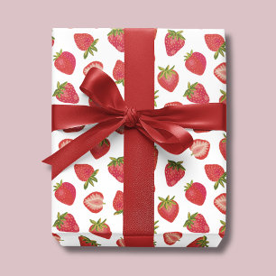 Strawberry Pattern Wrapping Paper Sheet