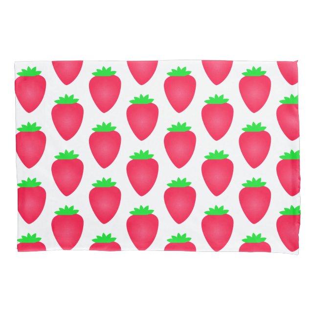 Strawberry Patterns Girls Boys Nursery Decor Cute Pillowcase (Front)