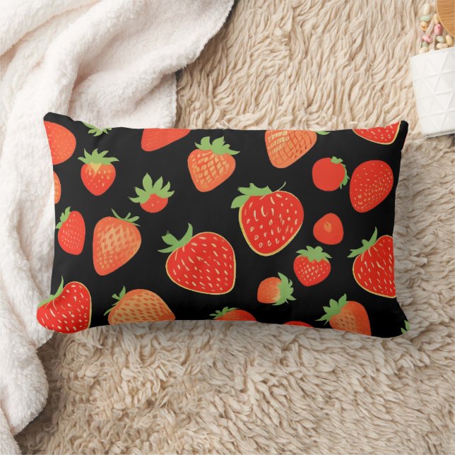Strawberry patterns lumbar cushion (Blanket)