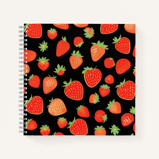 Strawberry patterns notebook (Front)