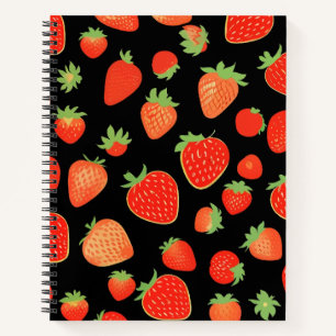 Strawberry patterns notebook
