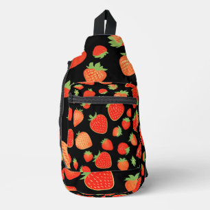 Strawberry patterns sling bag