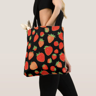 Strawberry patterns tote bag