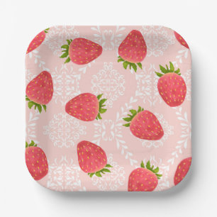 Strawberry Peach Paper Plate