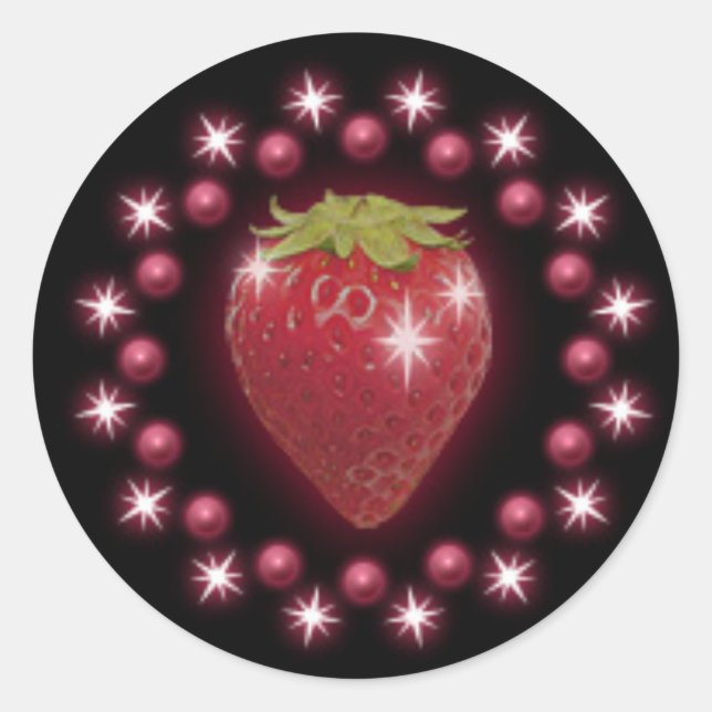 Strawberry Pearl Sticker Wine Red Black (Front)