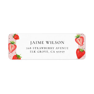 Strawberry Personalised Name Return Address