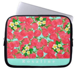 Strawberry Personalised Pink Electronics Bag