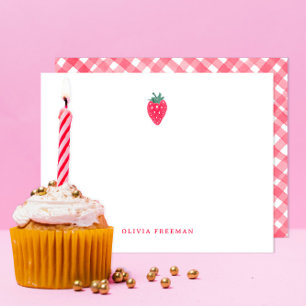 Strawberry Personalised Stationery – Red Fruit  Card