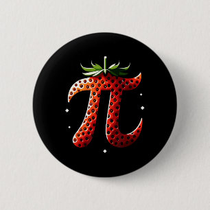 Strawberry Pi Day Funny Math Teacher Student 3.14 6 Cm Round Badge