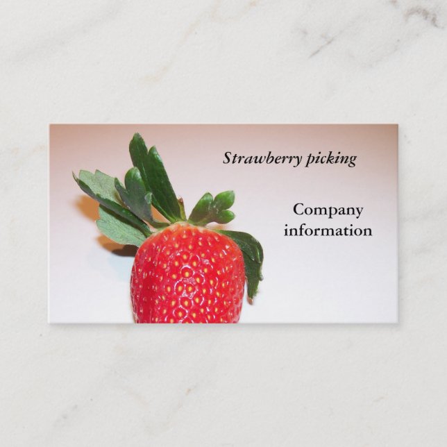 Strawberry picking business card (Front)
