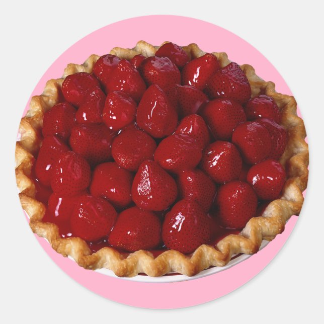 Strawberry Pie Classic Round Sticker (Front)