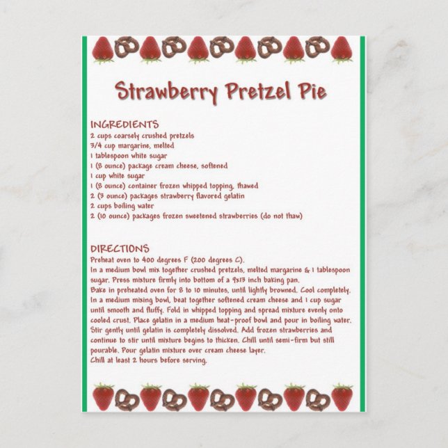 Strawberry Pie Postcard (Front)