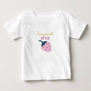 Strawberry pink baby first birthday baby T-Shirt