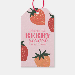 Strawberry Pink Berry Sweet Baby Shower Gift Tags