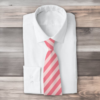 Strawberry pink diagonal stripes pattern tie