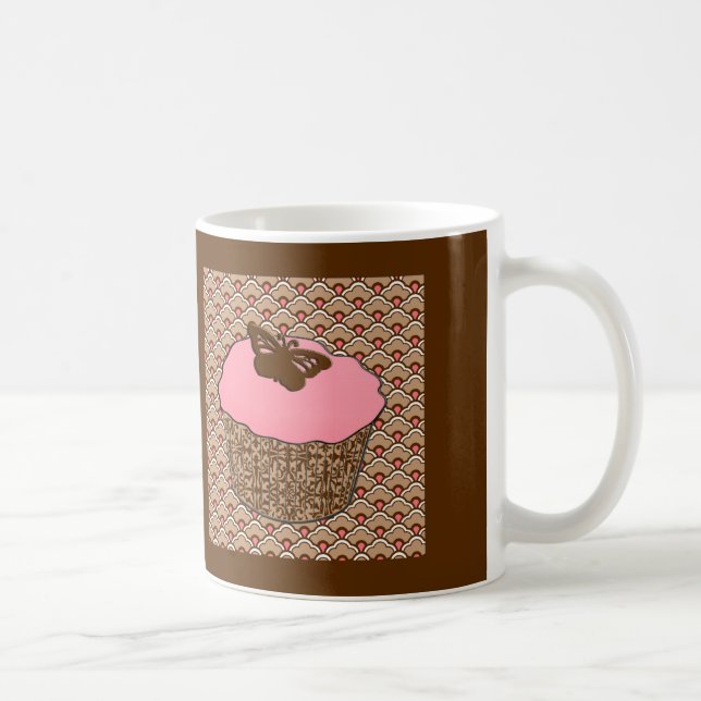 Strawberry Pink Frosted Cupcake Coffee Mug (Right)