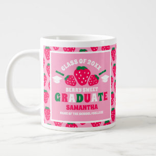 Strawberry Pink Graduation Large Coffee Mug