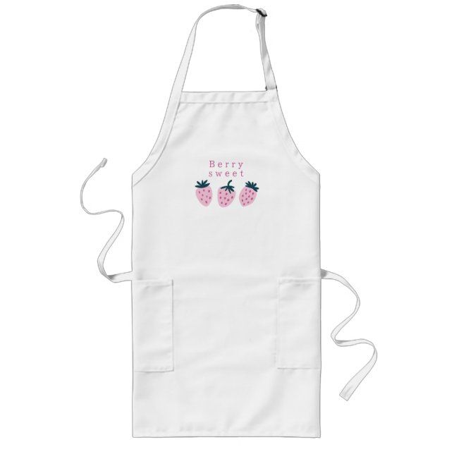 Strawberry pink  long apron (Front)