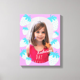 Strawberry Pink Photo Canvas Print