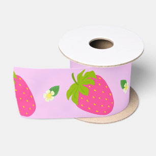 Strawberry Pink Satin Ribbon