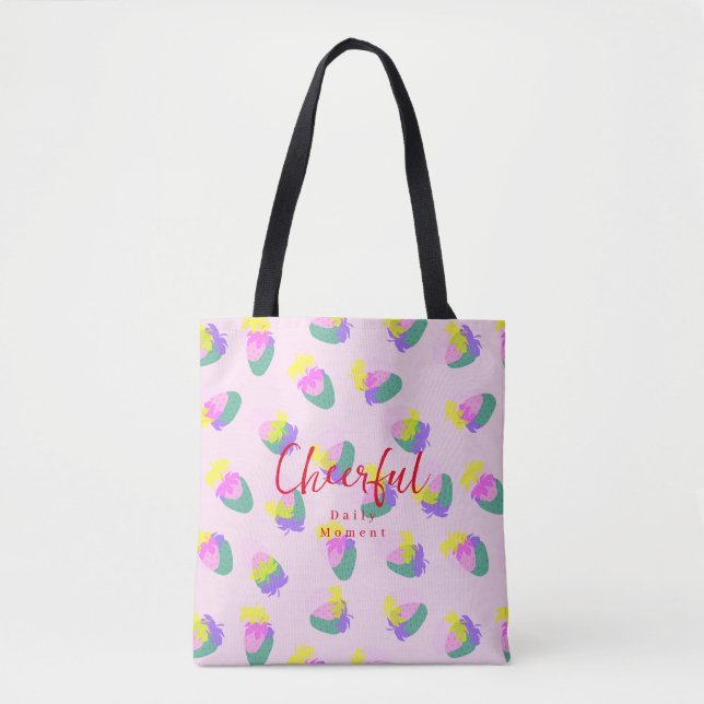 Strawberry Pink Tote Bag (Front)