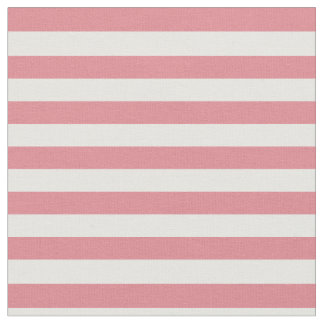 Strawberry Pink & White Striped Fabric