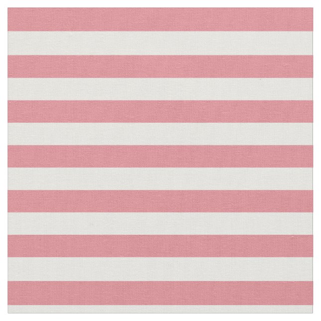 Strawberry Pink & White Striped Fabric (Close Up)