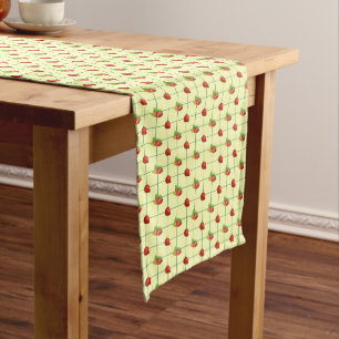 STRAWBERRY PLAID LONG TABLE RUNNER