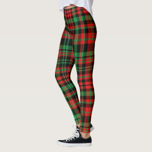Strawberry Plaid Red and Green Christmas Outfit Leggings