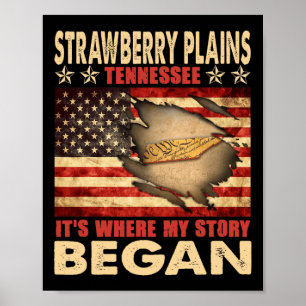 Strawberry Plains Tennessee Usa Flag 4th Of July Poster