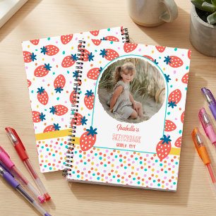 Strawberry & Polka Dot Custom Photo Sketchbook Notebook