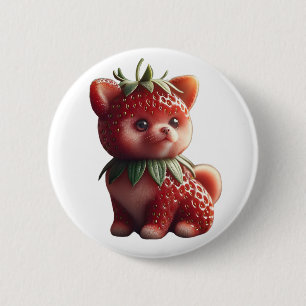 Strawberry Pomeranian 6 Cm Round Badge