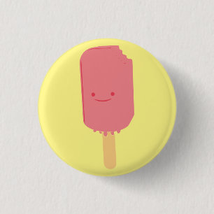 Strawberry Popsicle Cartoon Drawing 3 Cm Round Badge