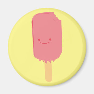 Strawberry Popsicle Cartoon Drawing Magnet