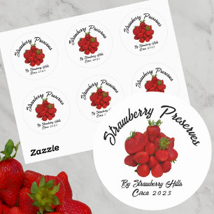 Strawberry Preserve Photographic Food Canning Classic Round Sticker