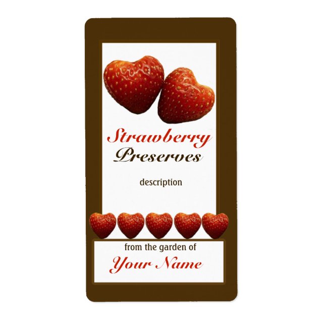 Strawberry Preserves Canning Jar Label 1 (Front)